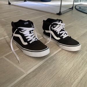 Vans Black and White High-Top Athletic Shoes